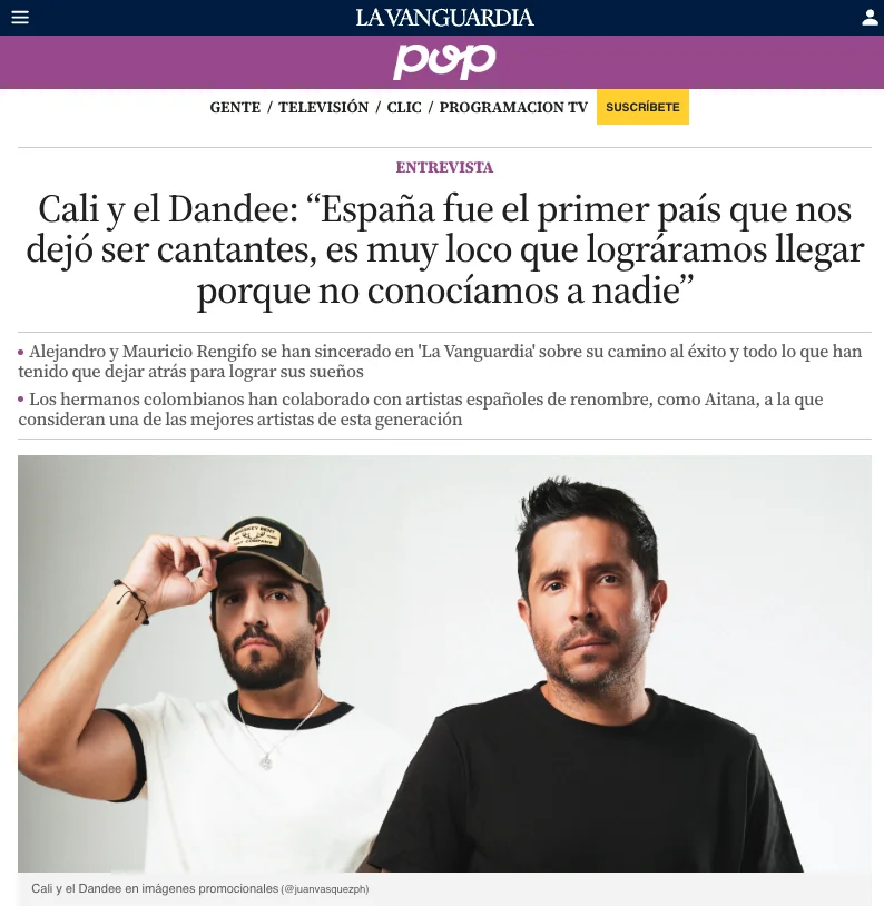 La Vanguardia — Cali y El Dandee